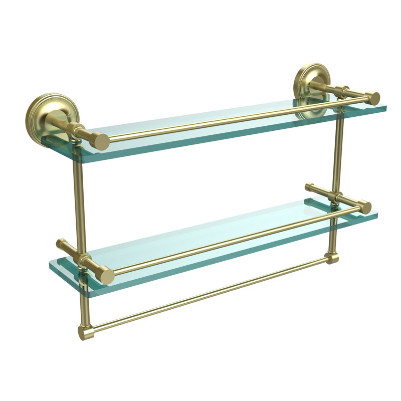Adria 2 Piece Tiered Shelf with Towel Bar, Satin Brass