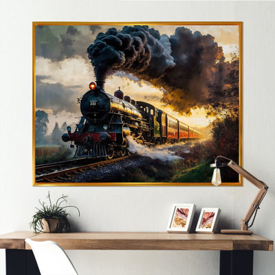 Vieux train aux États-Unis - train, art mural