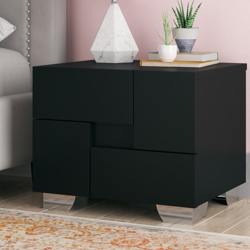 24'' W Nightstand, Black