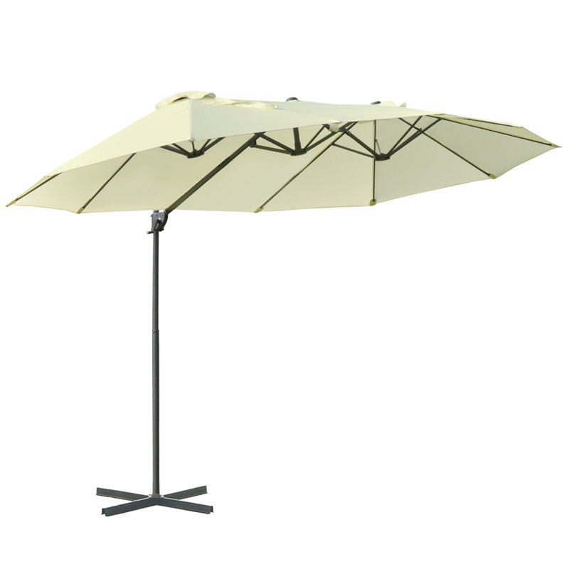 Parasol rectangulaire en porte-à-faux, Beige