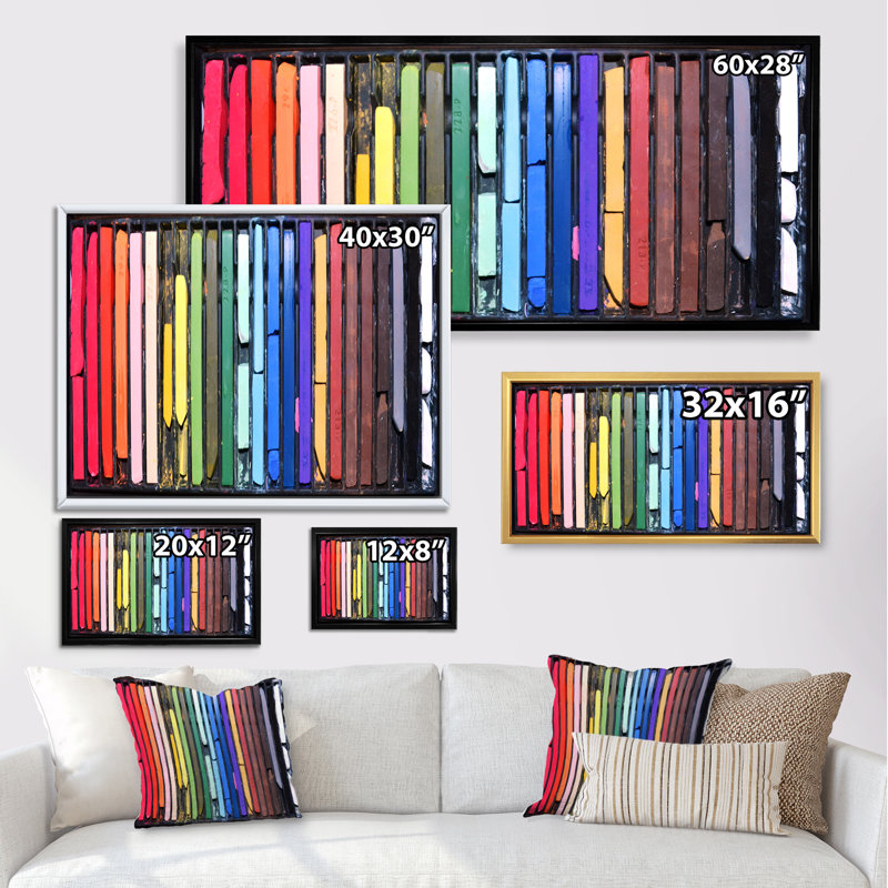 Color Paradigm of Art Sticks - Peinture sur toile, Cadre noir, H 8 po x l 12 po x P 1 po