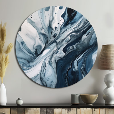Horizon - Abstract Round Metal Art Prints