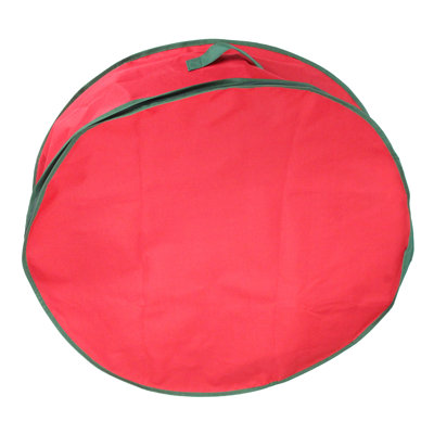 Sac de rangement rouge et vert pour couronne de Noël