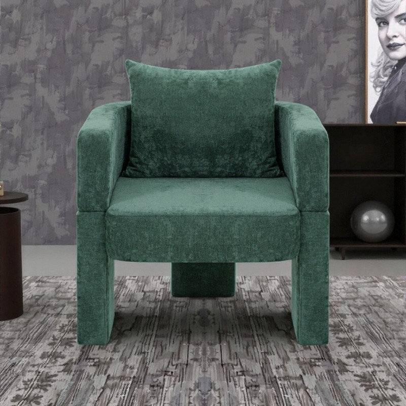Fauteuil d'appoint en chenille à 3 pieds, coussin doux et amovible, capacité de 260 lb, Green