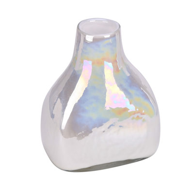 Vase blanc en verre émaillé