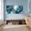 Abstrait bleu floral sur toile tendue, reproduction d'art sur toile, ensemble de 1