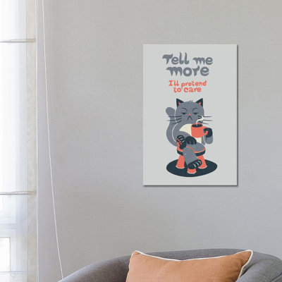 Ironicat 1 Piece Wrapped Canvas Wall Art