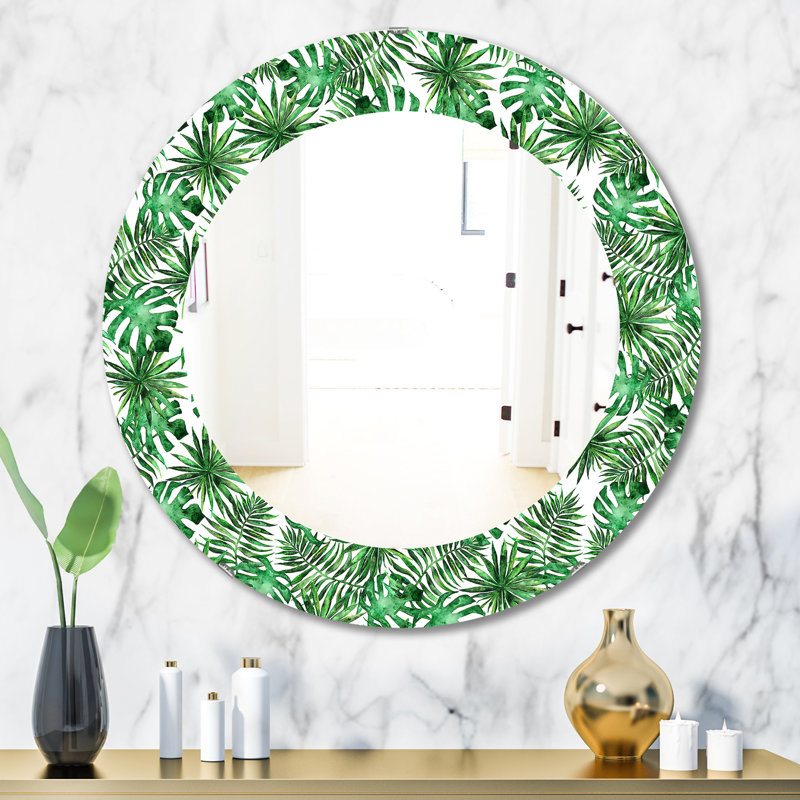 Miroir mural éclectique Tropical Mood Foliage 8, H 31,5 po x l po