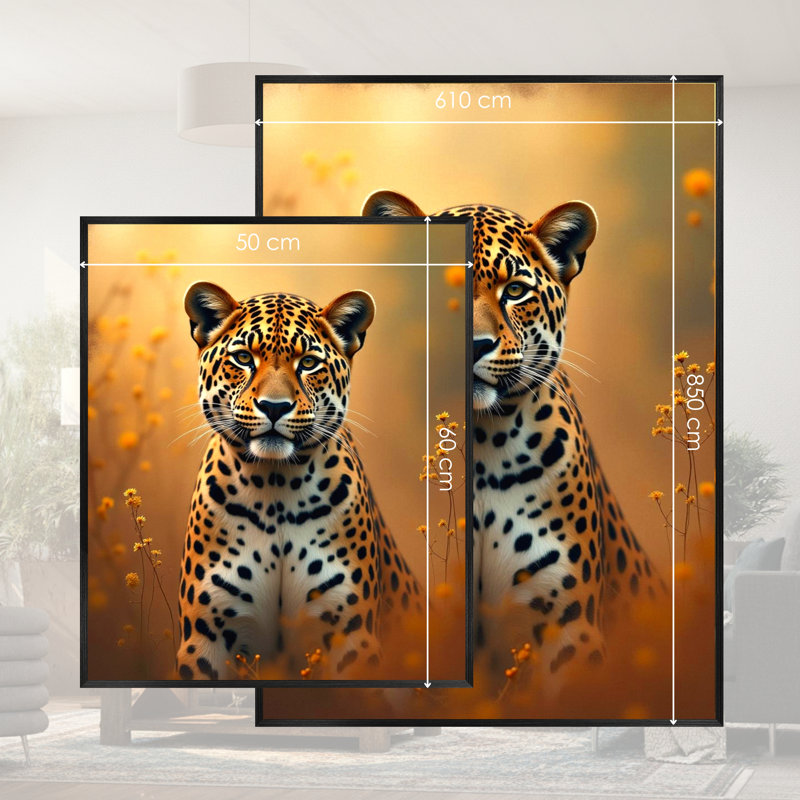 Single Picture Frame LED Illuminated Wall Art Wall Art on Glass / Aluminium, 60 cm H x 50 cm W