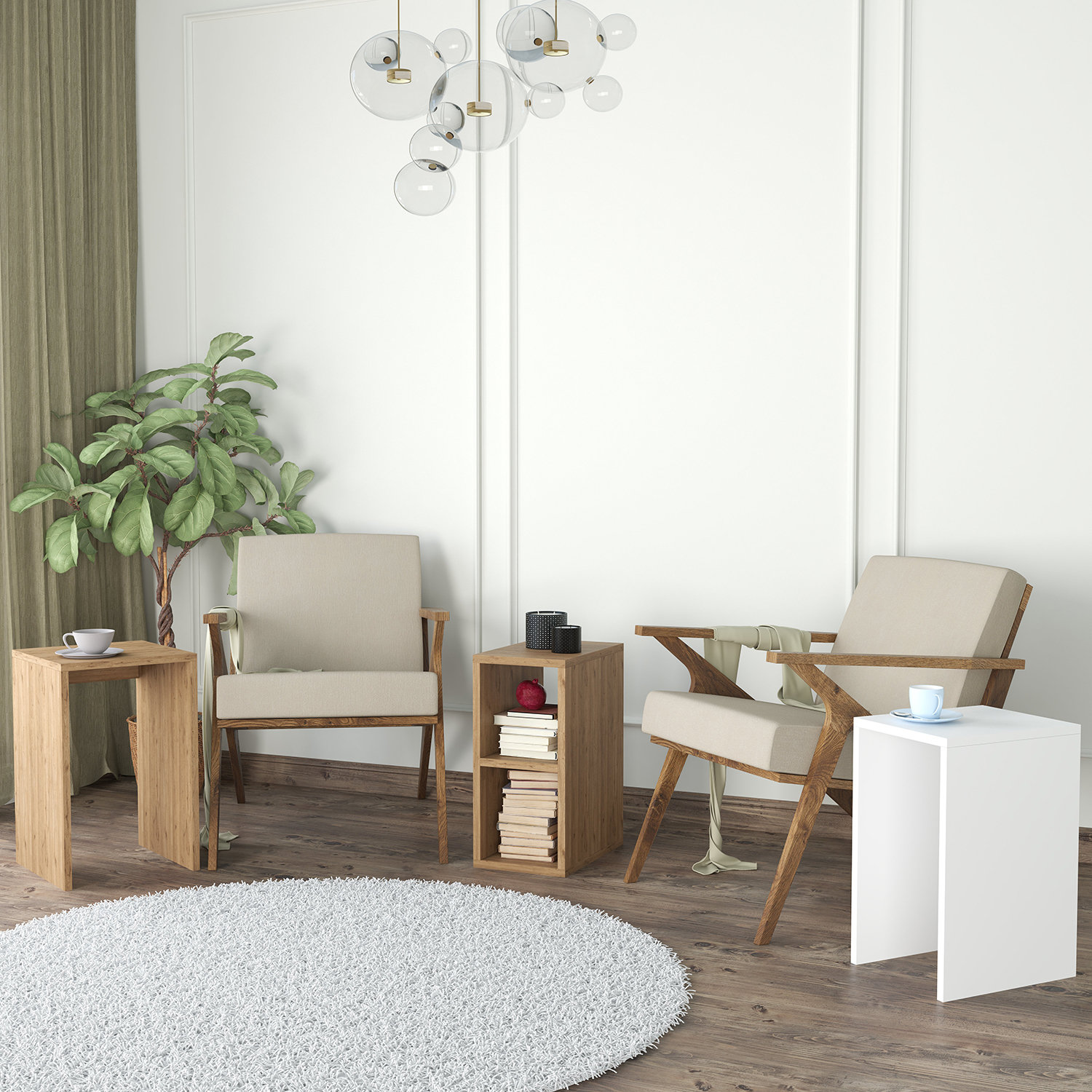 Bimossa Fika 3-Piece Coffee Table Set Nesting Centre & Side Tables in ...