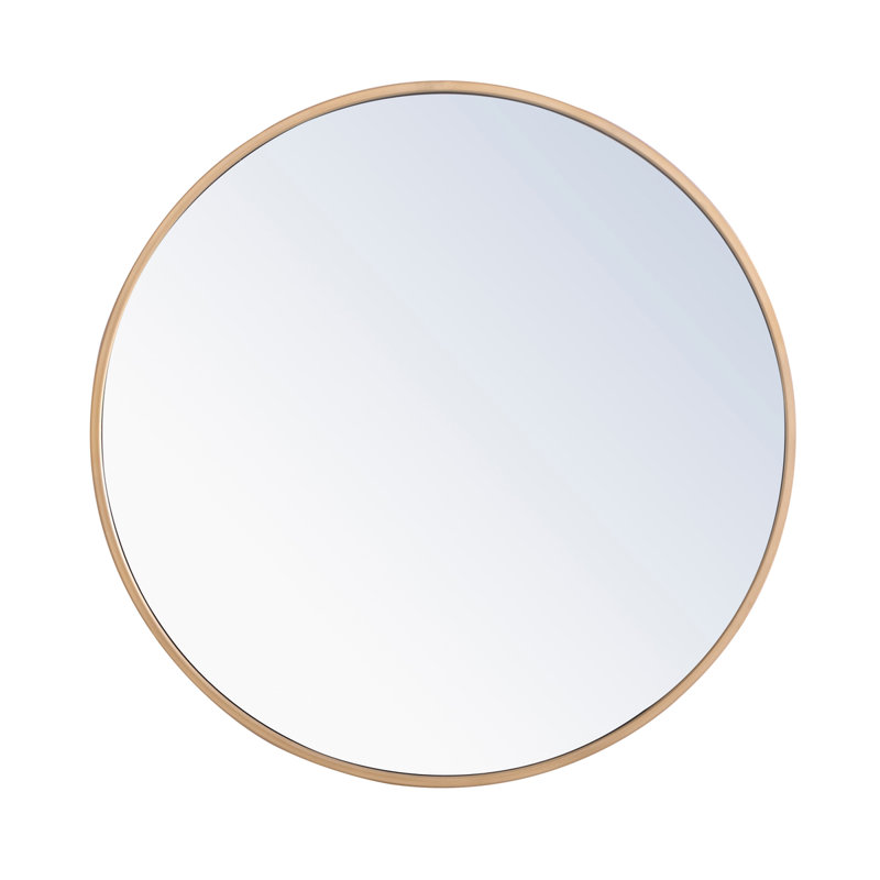 Sabine Metal Round Wall Mirror, 42" x 42", Brass