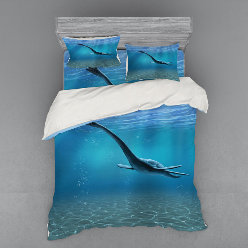 Ensemble de housse de couette moderne et contemporaine en microfibre bleue, Housse de couette grand + 3 pièces supplémentair