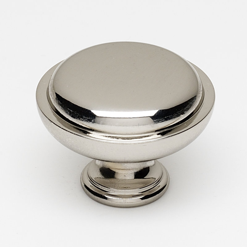 Poignée champignon, Nickel poli, H 1 po x l 1,25 po x P 1,25 po