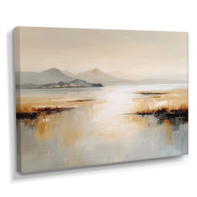 Brown Grey Sunset Over Flathead Lake - Montana Canvas Art, Brown Landscape Wall Art
