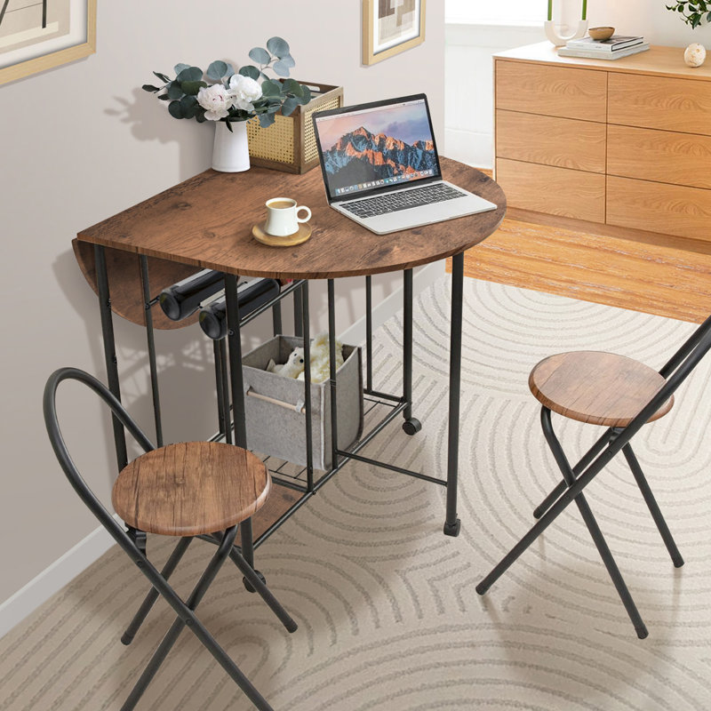 Aivery 4 - Person Dining Set, Brown/Black