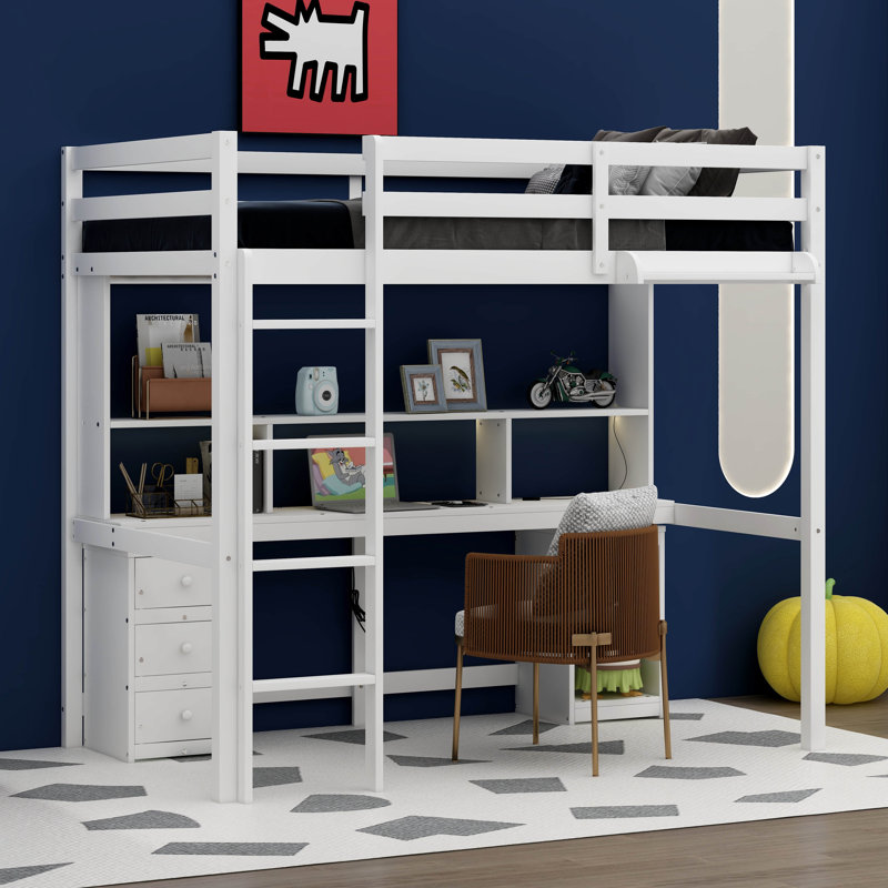 Lit mezzanine avec tiroirs Hazlip Kids, Simple
