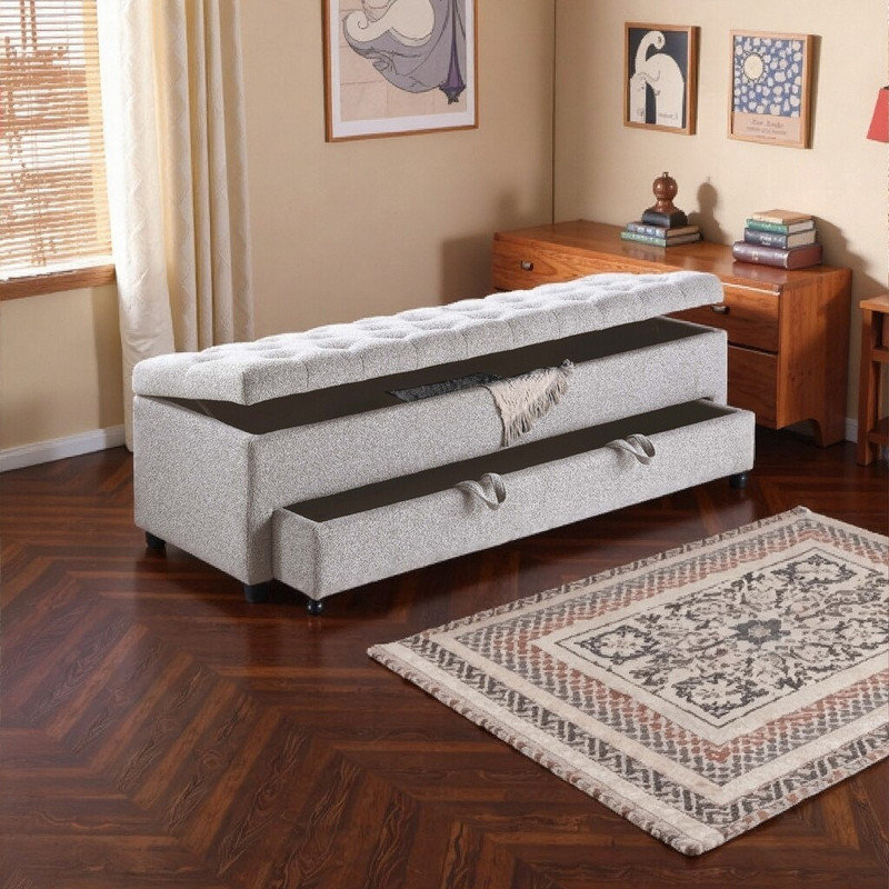 Repose-pieds 60 po avec repose-pieds Boucle, Beige