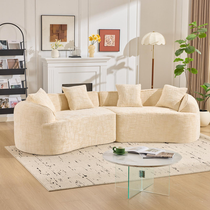 Canapé modulaire courbé 4 places, Beige