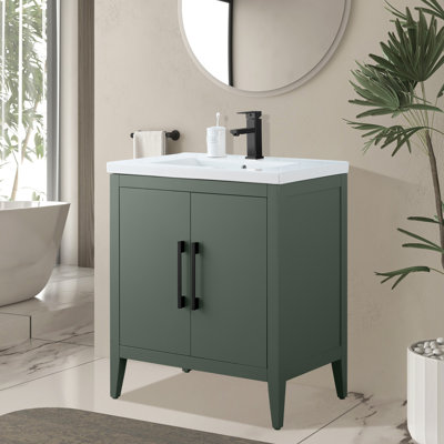 Single Bathroom Vanity with Ceramic Top