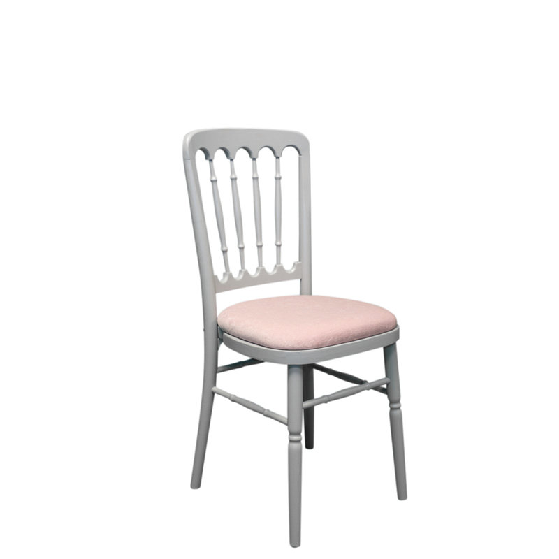 Avalos 43cm H Polyester Blend Upholstered Slat Back Side Chair, Blush, Grey