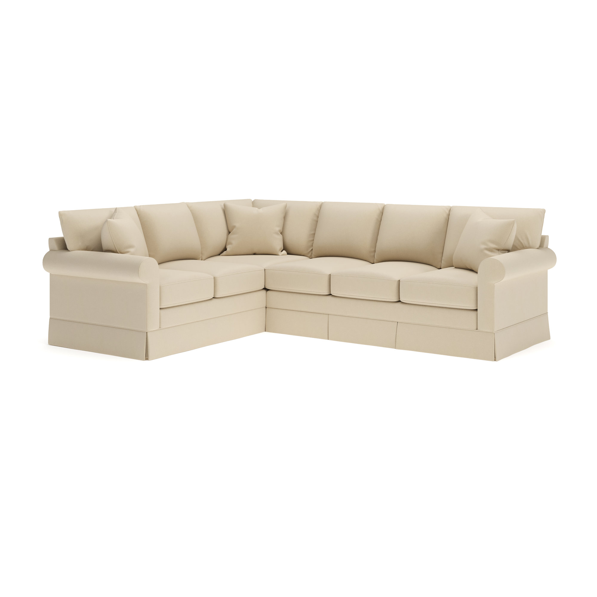 Friedman Upholstered L-Sectional, Left Hand Facing, Bayou Stone Canvas