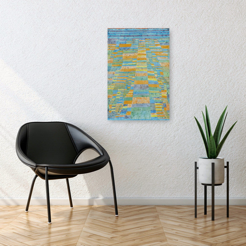 "Route principale et contournement", art mural classique contemporain abstrait, 36" H x 24" W