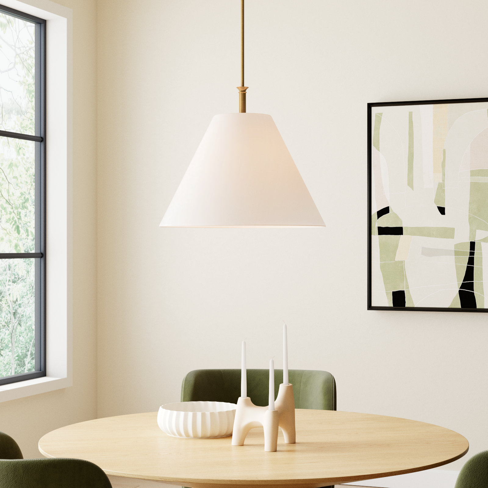 Greta Dimmable Single Light Pendant, Gold