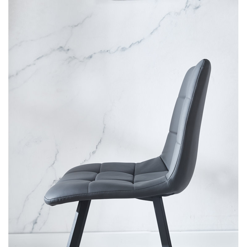 Chaise d'appoint rembourré, Gris foncé