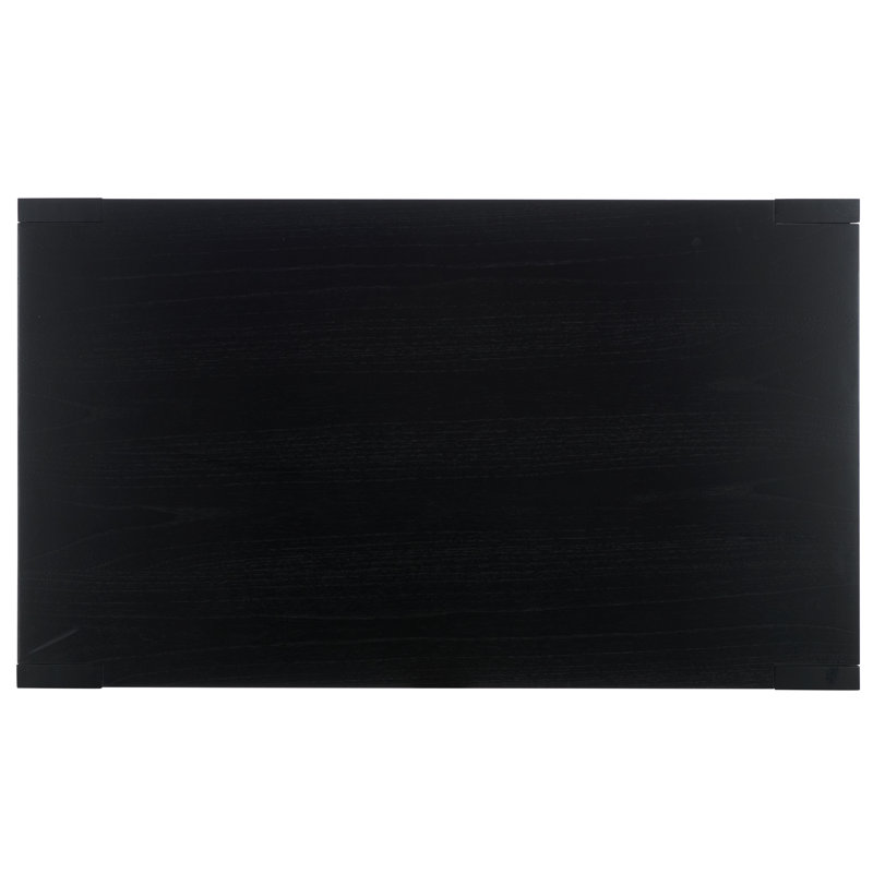Nikole Rectangle Wood Coffee Table, Black