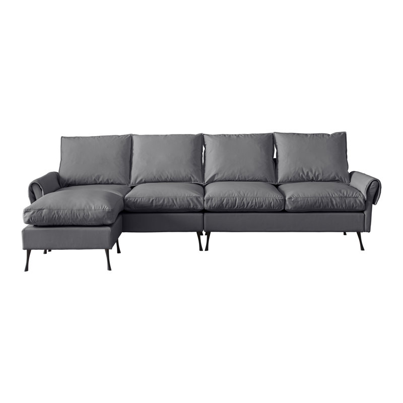 Contemporain avec convertible, cuir technique Scratch, gris foncé dans le cuir