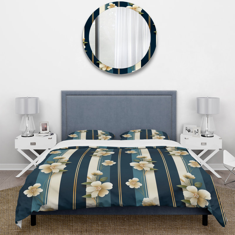 Ensemble de housse de couette Melaney, Housse de couette simple + 1 taie décorative stan