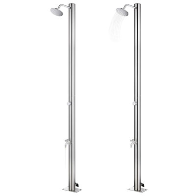 Kaminski 220cm H Steel Freestanding Outdoor Shower and Footwash Spout