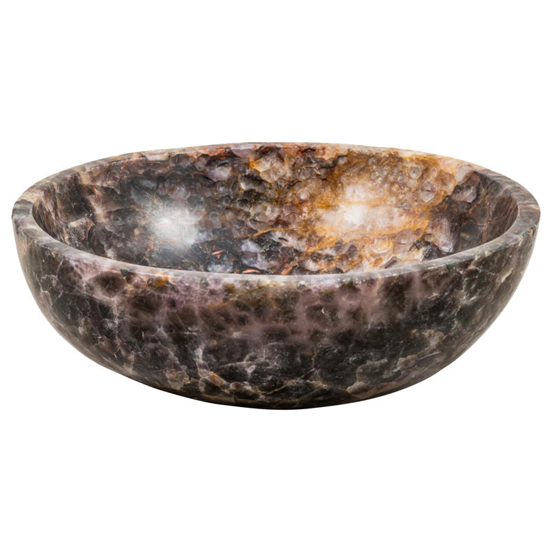 Williston Forge Ardin 400mm L x 400mm W Brown Stone Circular Sink