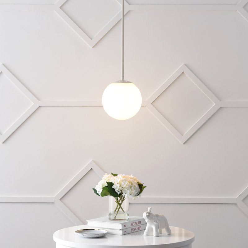 Jacere 1 - Light Single Globe Pendant, White, Almond