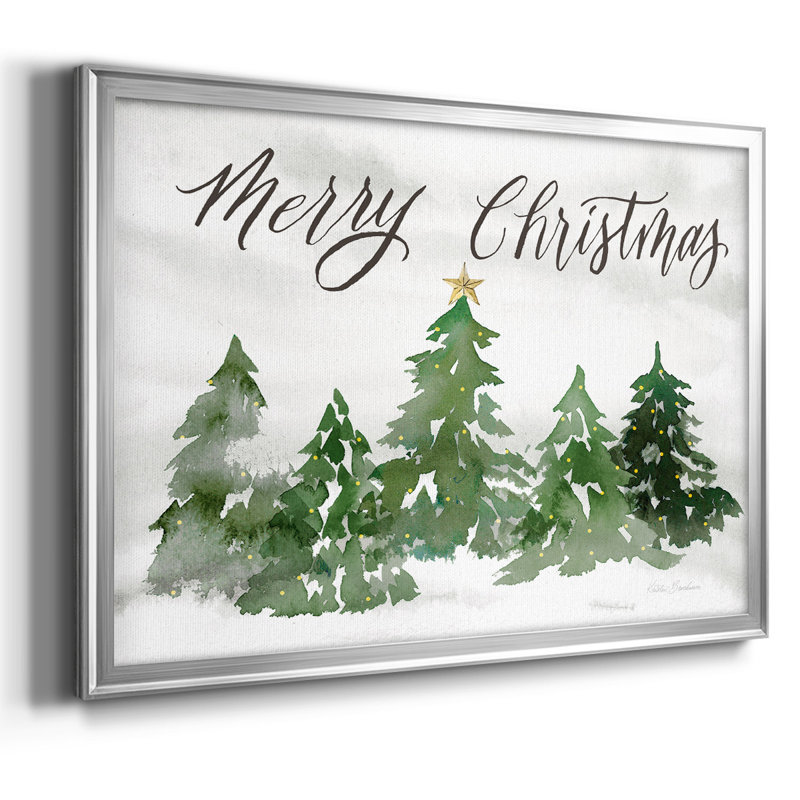«Merry Christmas», reproduction d'art sur toile, H 26 po x l 38 po x P 1,5 po, Argent