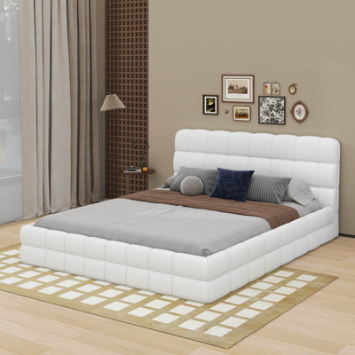 Grand lit plateforme tapissier