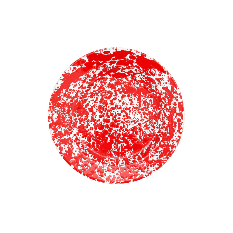 Splatter Dinner Plates, Red, Red