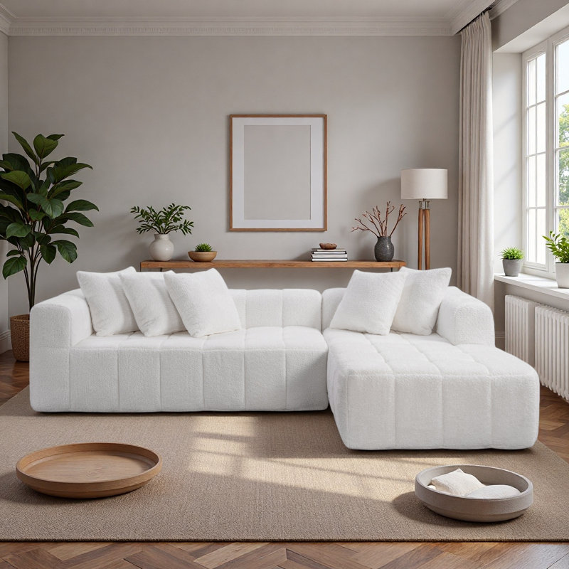 Canapé modulaire 107,9 po Cloud, Blanc