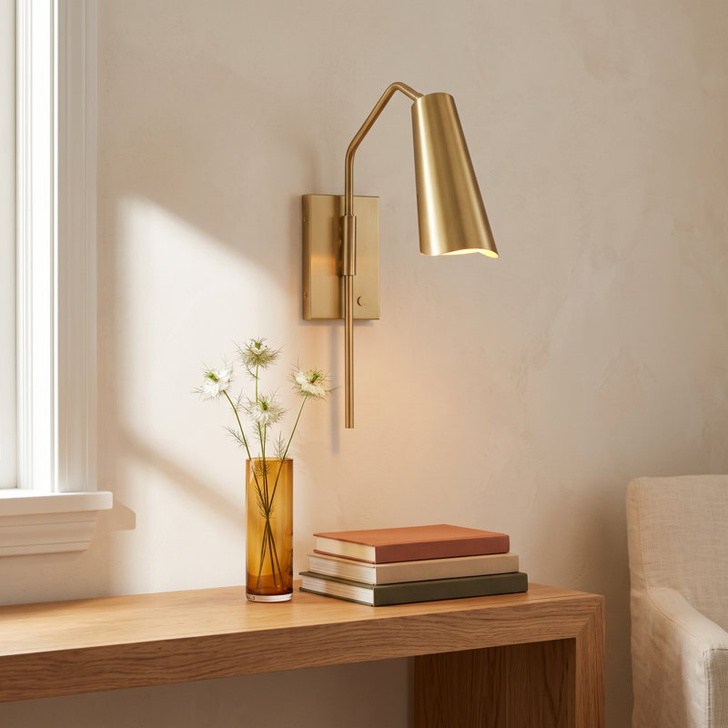 Bridgeville Steel Wall Sconce, Brushed Gold