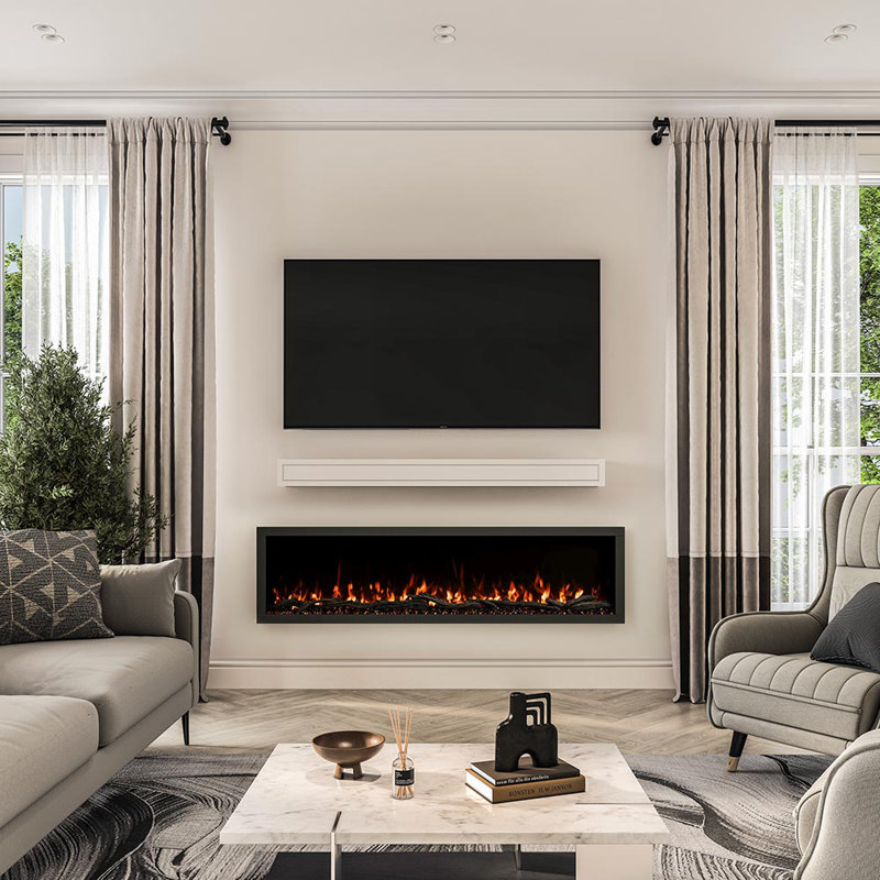 Lotta Wood Fireplace Mantel Shelf - Simple Transitional Design with Grooved Picture Frame Details, Red Mahogany Stain, 60"