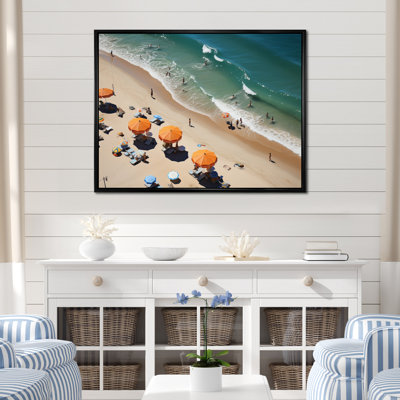 «Beach Umbrella Aérienne vue I», reproduction sur toile