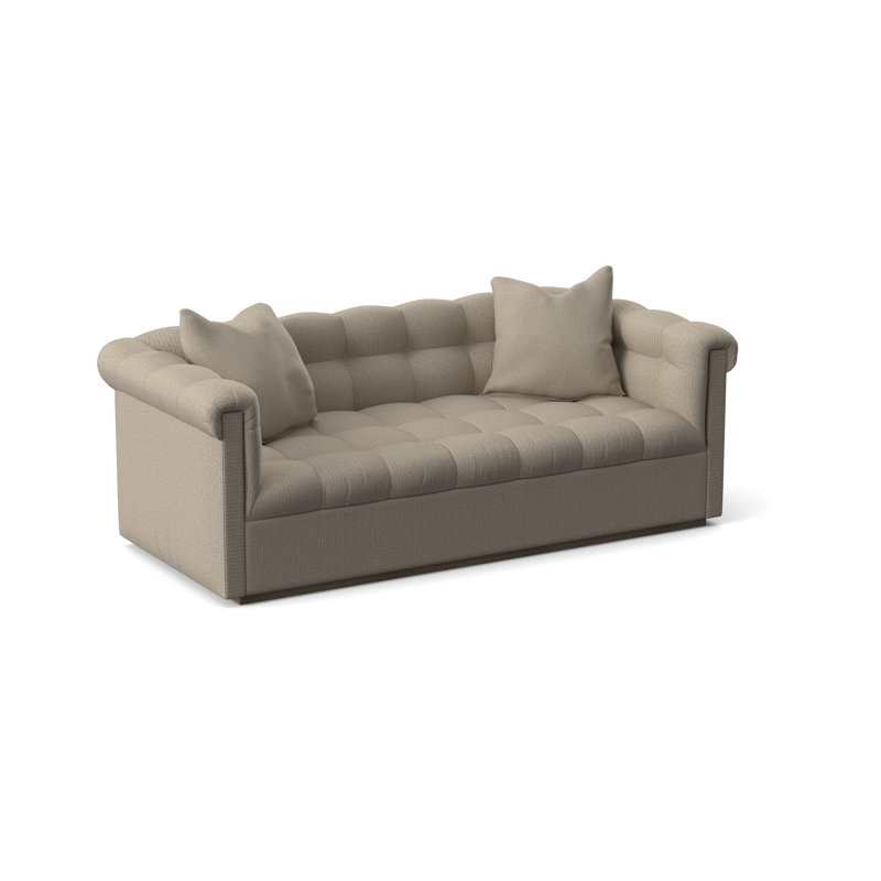 Thom Filicia Home 88" Nottingham Mid Sofa, Tuck Linen, Hampton