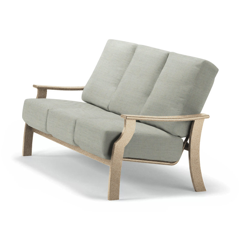 St. Catherine 74'' Wide Patio Sofa with Cushions, Desert, Canvas Navy Sunbrella® Canvas