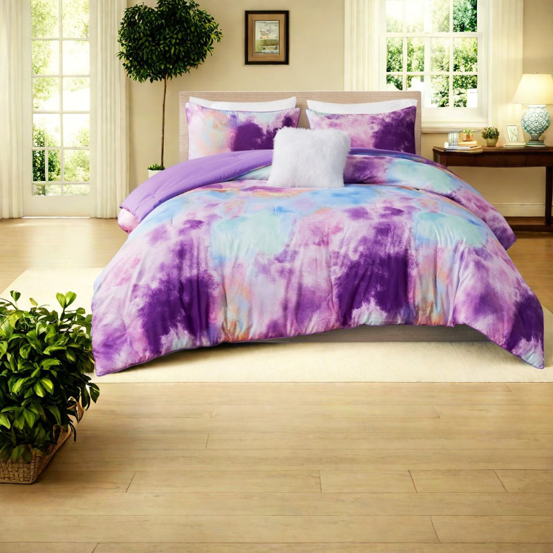 Certified Polyester King Bedding Sets, Watercolor Modern Home Style