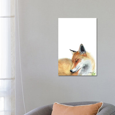 Woodland Sleeping Fox by Watercolor Luv - Wrapped Canvas Print