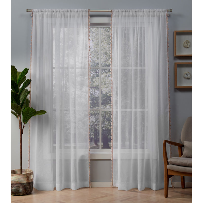Paire de rideaux transparents Hucksley, l 54 po x L 84 po, Indigo