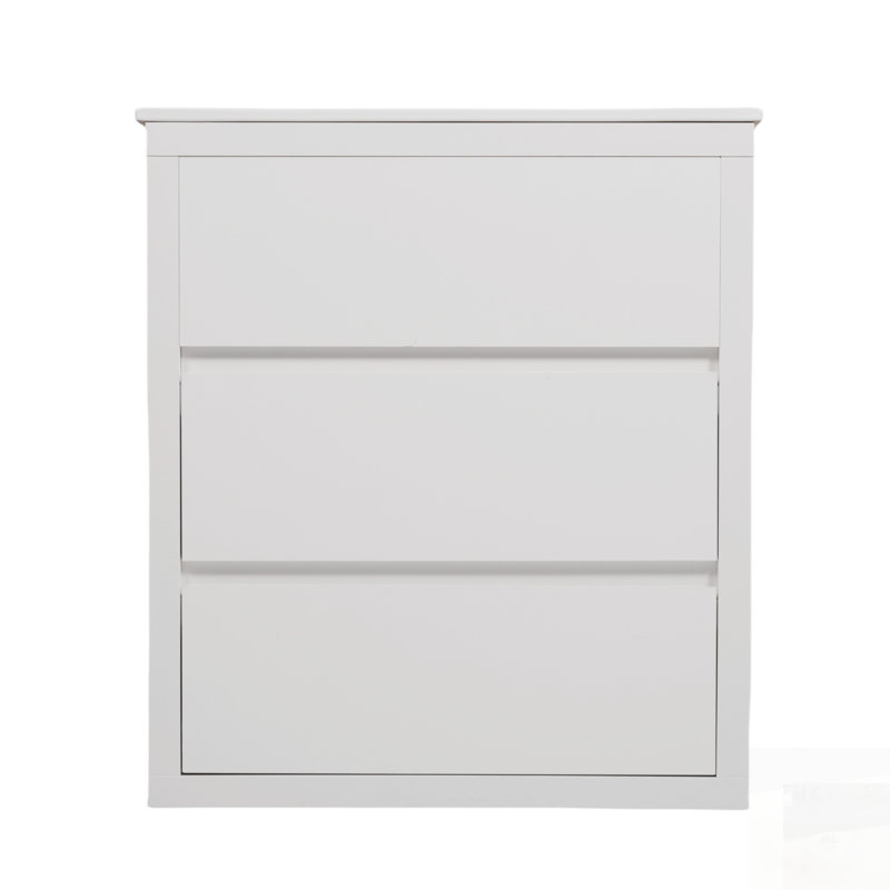 Meuble-lavabo autoportant avec lavabo en céramique, 2 tiroirs à fermeture en douceur à extension complète et conception à poignée libre à 45 °