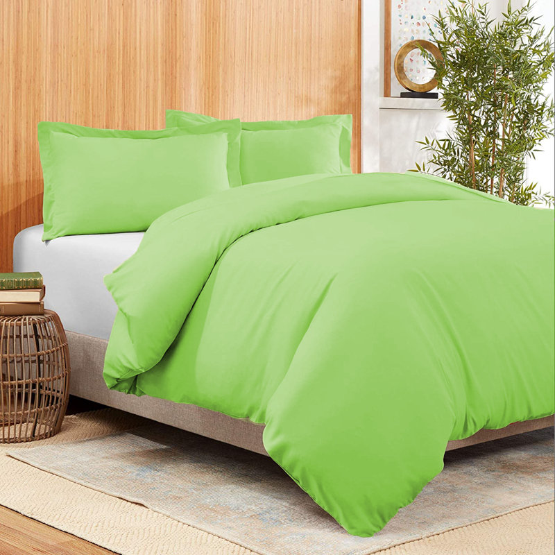  Housse de couette en microfibre gris clair, Housse de couette pour grand lit, Lime