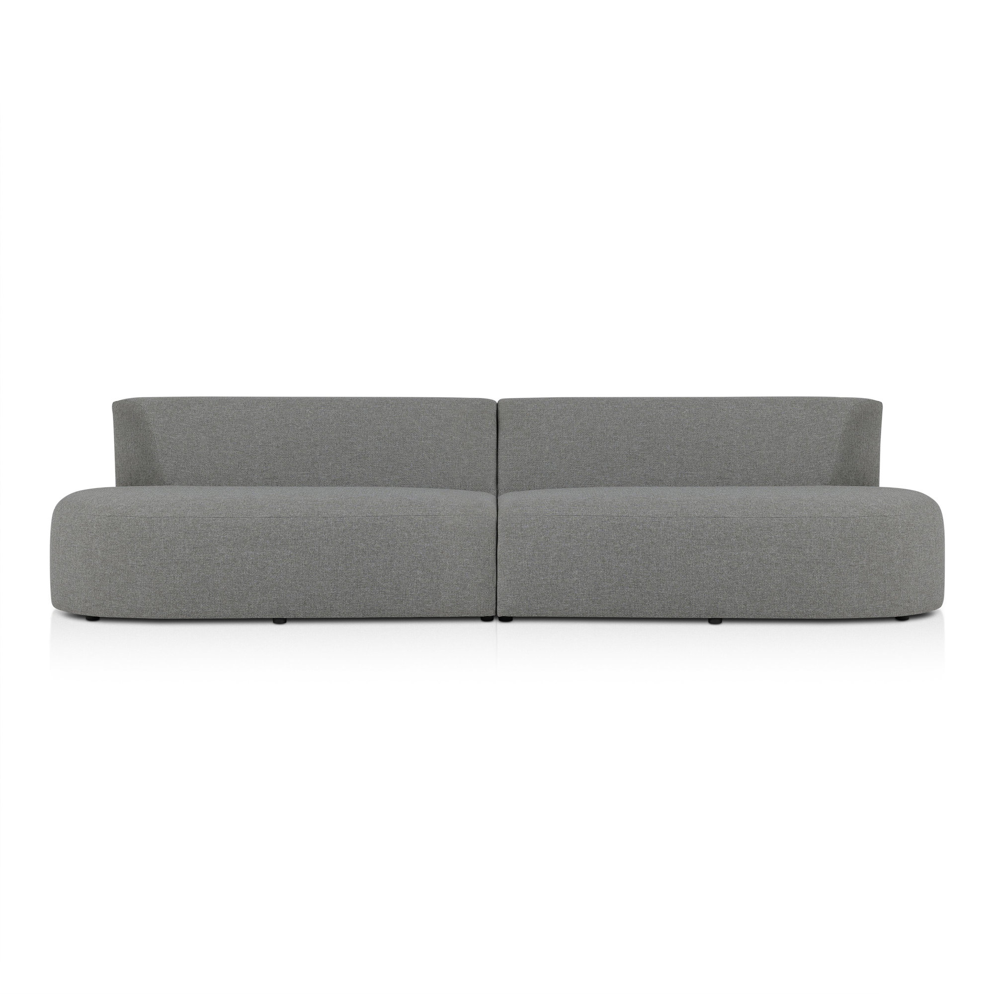 Navila 126'' Wide Outdoor Curved Patio Sectional with Cushions, Reversible, Hayes Smoke