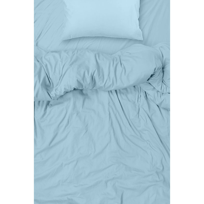  Ensemble de draps en rayonne de bambou Hotel Quality, Très grand californien + 4 taies d'oreiller, Bleu clair